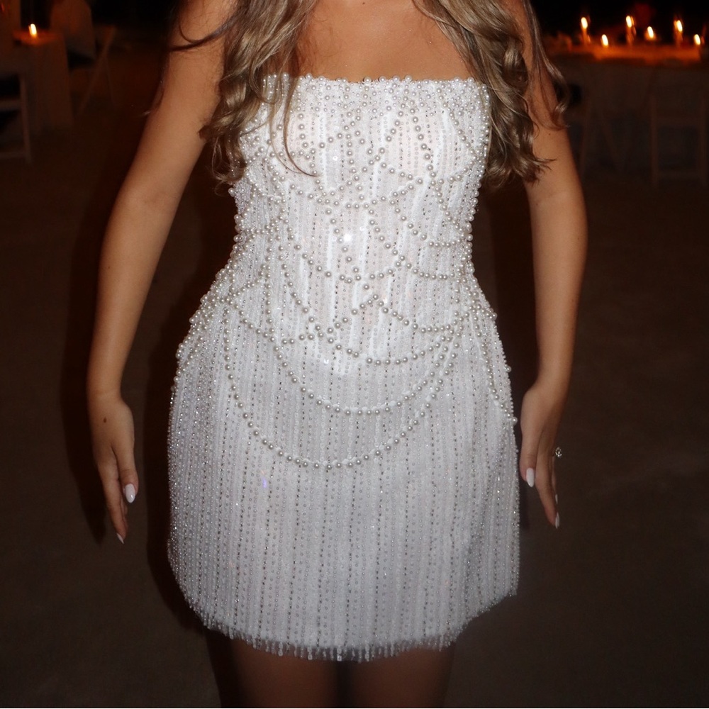 Rosie Etienne White Beaded Dress - Picture 3 of 3